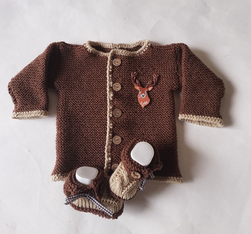 Strickanleitung * Trachten Baby Jacke * 4 Varianten * 0 - 18 Mon.