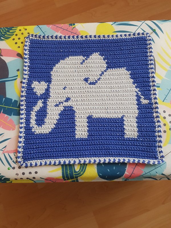 Häkelanleitung Tuch / Waschlappen "Elo Elefant"