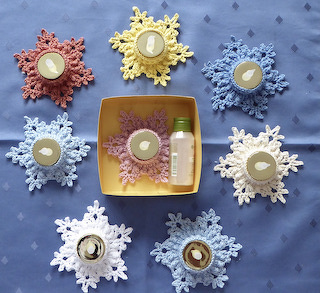LED tea light holders &quot;Let it Snow&quot; - crochet tutorial