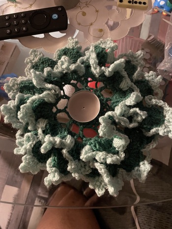 Teelichthalter, crazypattern, anderenadeln, andere wolle, Anleitung nicht immer ganz klar, aber absolut machbar