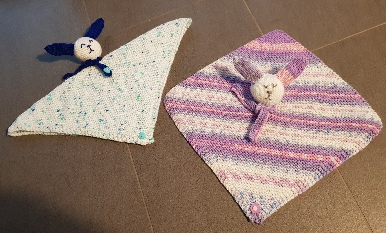 Schnuffeltuch "Hasi" - Strickanleitung - Schmusetuch