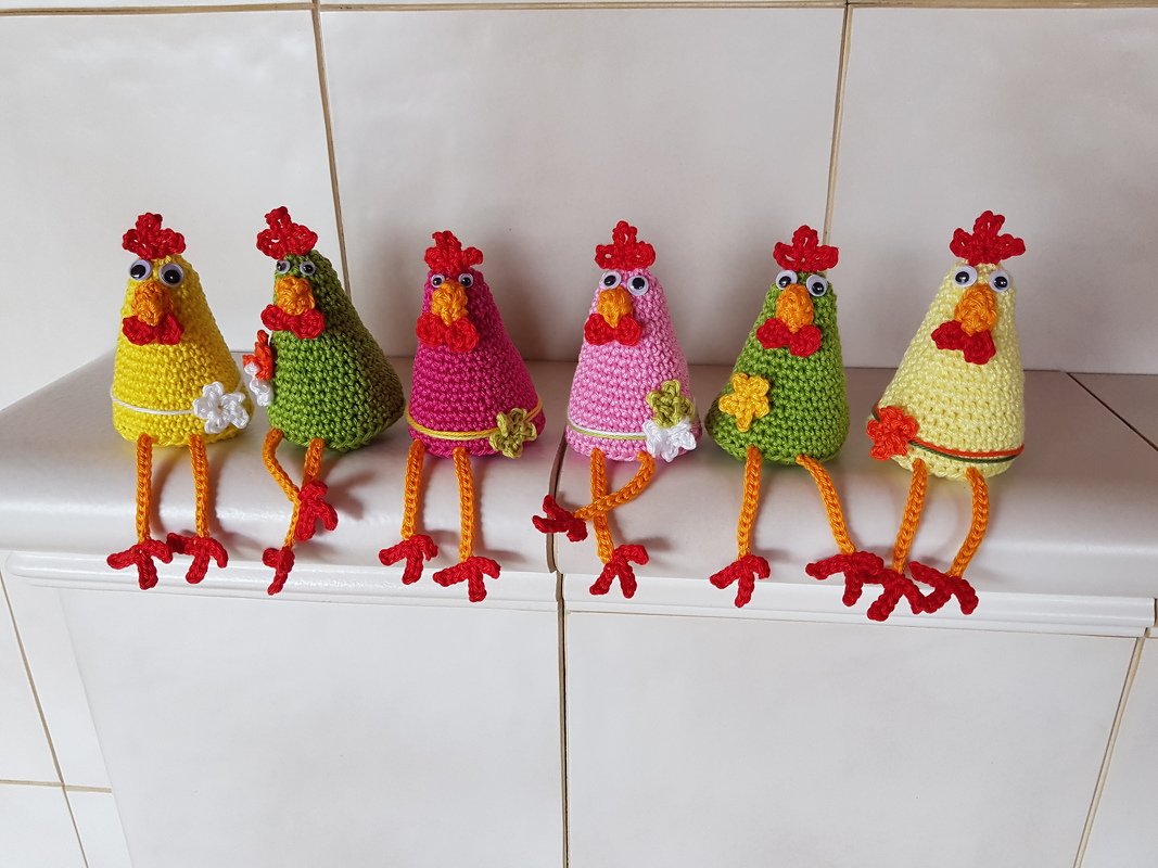 Edge stool and hanging decoration the chickens on the perch