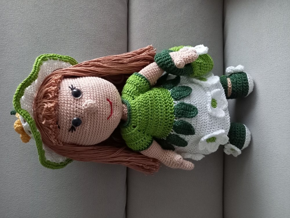 Häkelanleitung Puppe,Greta Gänseblümchen