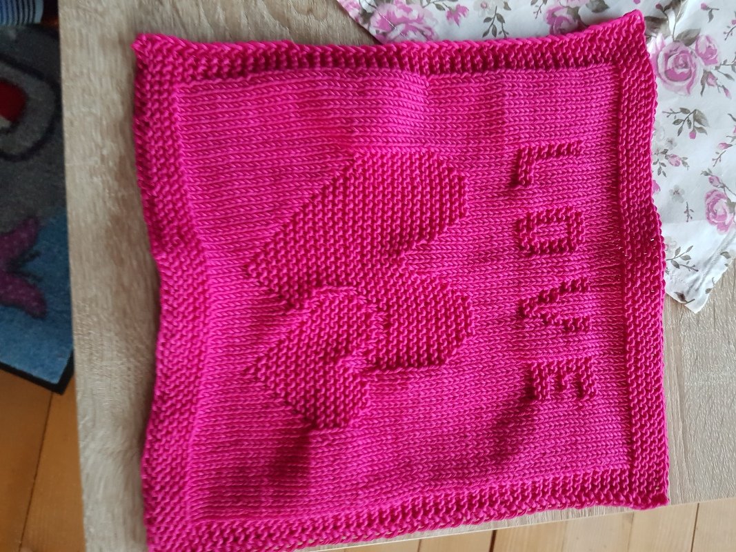 Knitting Pattern Washcloth &quot;With Love&quot; - easy