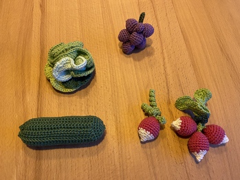 Gehäkeltes Obst & Gemüse für Kaufladen