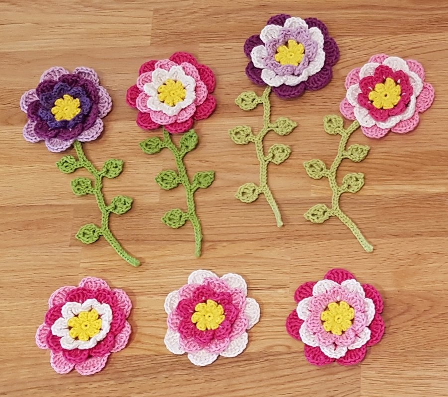 Hanging ornament decor large 3D flower - from scraps of yarn