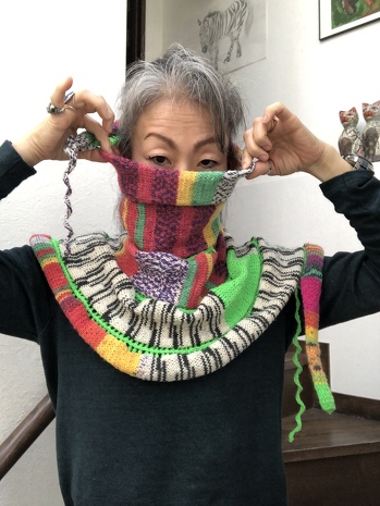 I used Opal Yarns and arranged the ends and the crochet a bit. I also got so carried away I made 630cm!