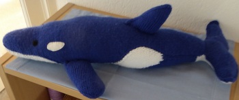 Der Orca für meinen kleinen Enkel. Die Anleitung stammt von roticanai.