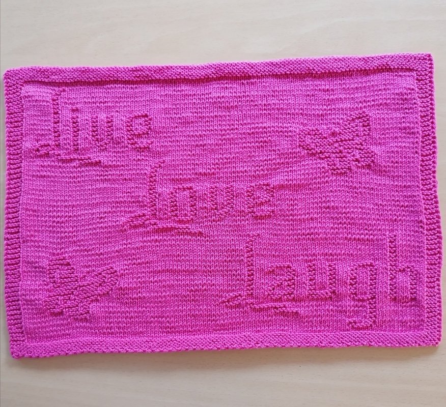 Strickanleitung Tischset &quot;Live Love Laugh&quot; - ganz einfach