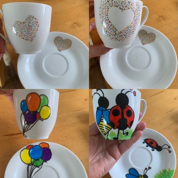 3 Kaffeetassen samt Untertellerchen