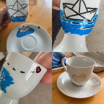 Das Set mit dem Papierschiffchen ist für meine Mutti.
Le Plaisier was das (Segel)Schiff von ihr und meinem vor 4 Jahren verstorbenen Stiefvater. Und sie faltet immer Papierschiffchen für alle und mit allen Kindern 😉