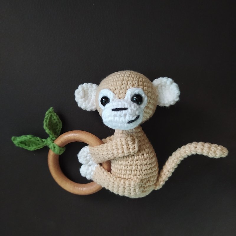 Crochet pattern baby rattle monkey