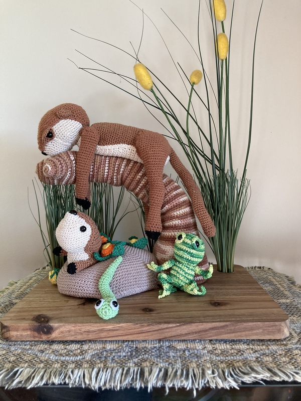 Meerkat, Chameleon and Worm Pattern Amigurumi