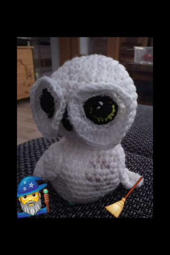 habe die Hedwig nach Anleitung im Buch gefertigt und eine spieluhr eingebaut mit der Potter-melodie.
kam sehr gut an.