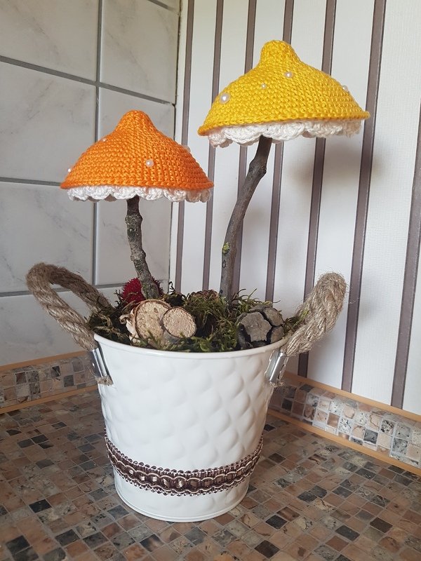 7 tlg Sparset Pilze schnelle Herbstdeko Geschenk Glücksbringer