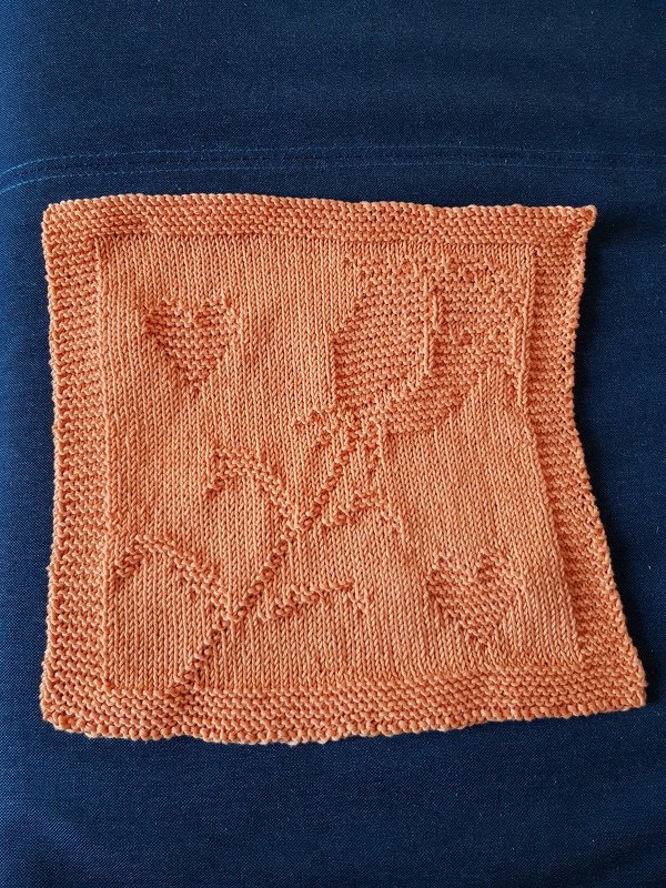 gestricktes Rosen Deckchen Spültuch Waschlappen „ Rote Rose “ Anleitung