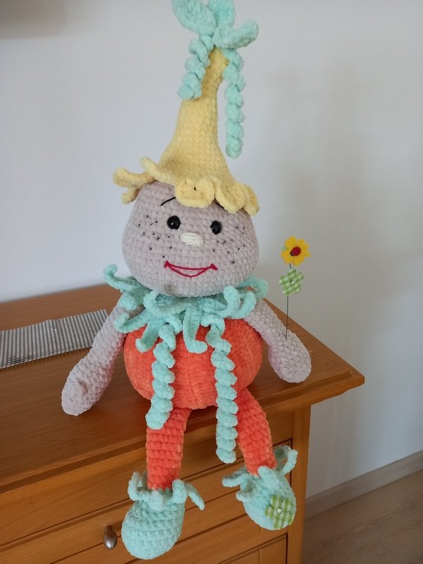 Kürbis Karlchen, großer Treppenhocker, Kantenhocker oder Türstopper Herbst