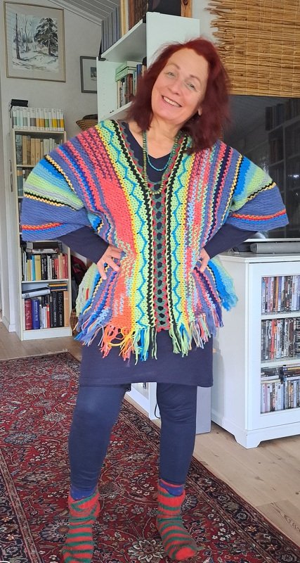 Poncho-Oberteil (auch Tunika) mit Ärmel Im Hippystyle