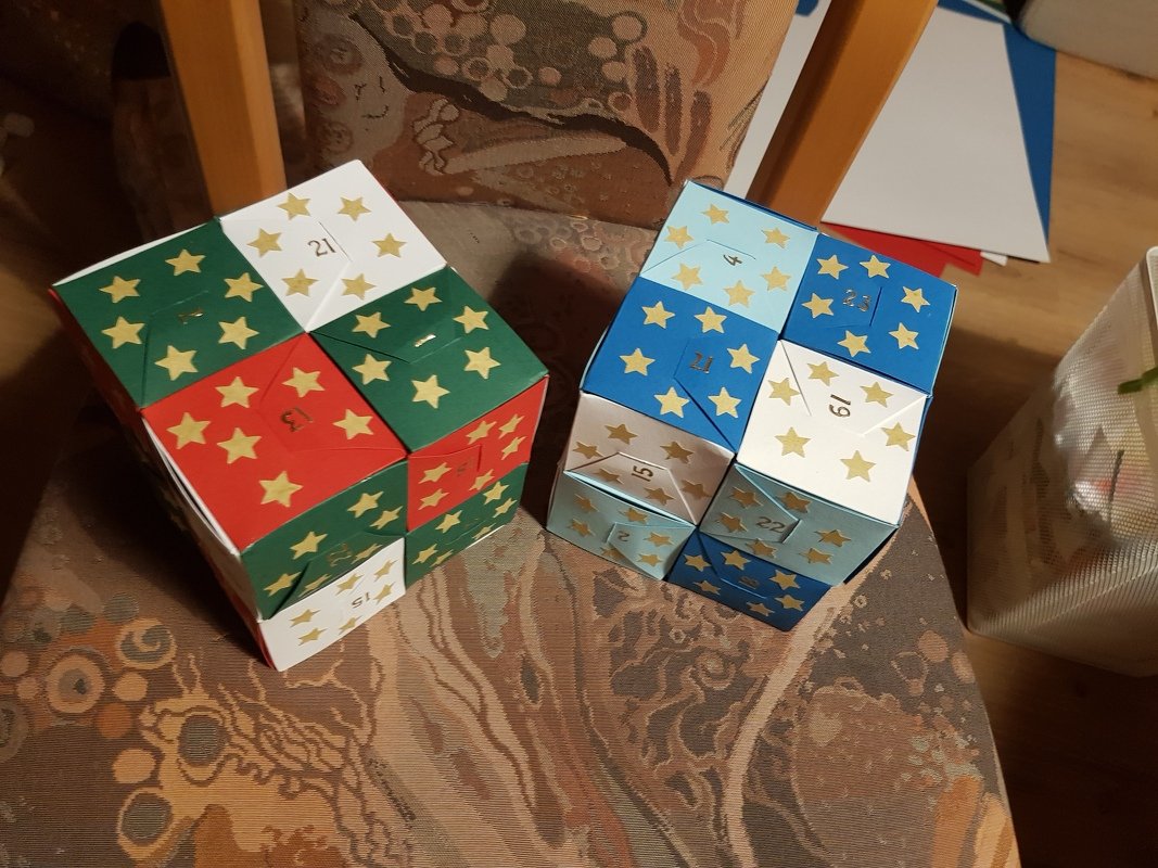 Adventskalender – Würfel – Bastelvorlagen und Anleitung