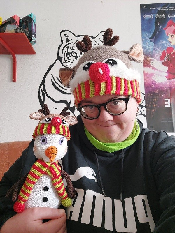 Häkelanleitung &quot;Horst&quot; Der lustige Schneemann und Fun Mütze Rentier