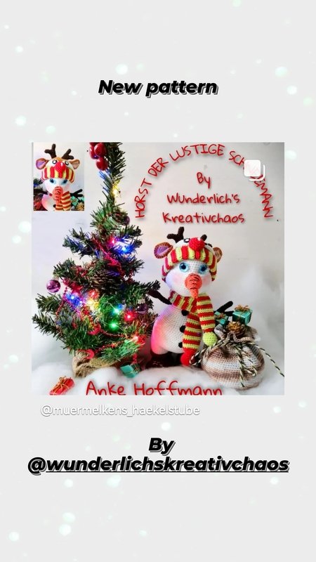 Häkelanleitung &quot;Horst&quot; Der lustige Schneemann und Fun Mütze Rentier