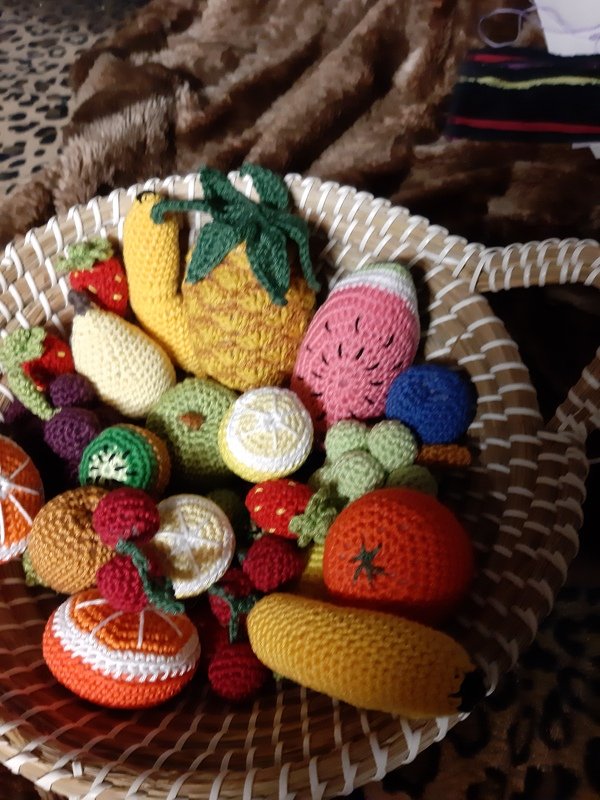 Häkelanleitung Bunte Obstkiste