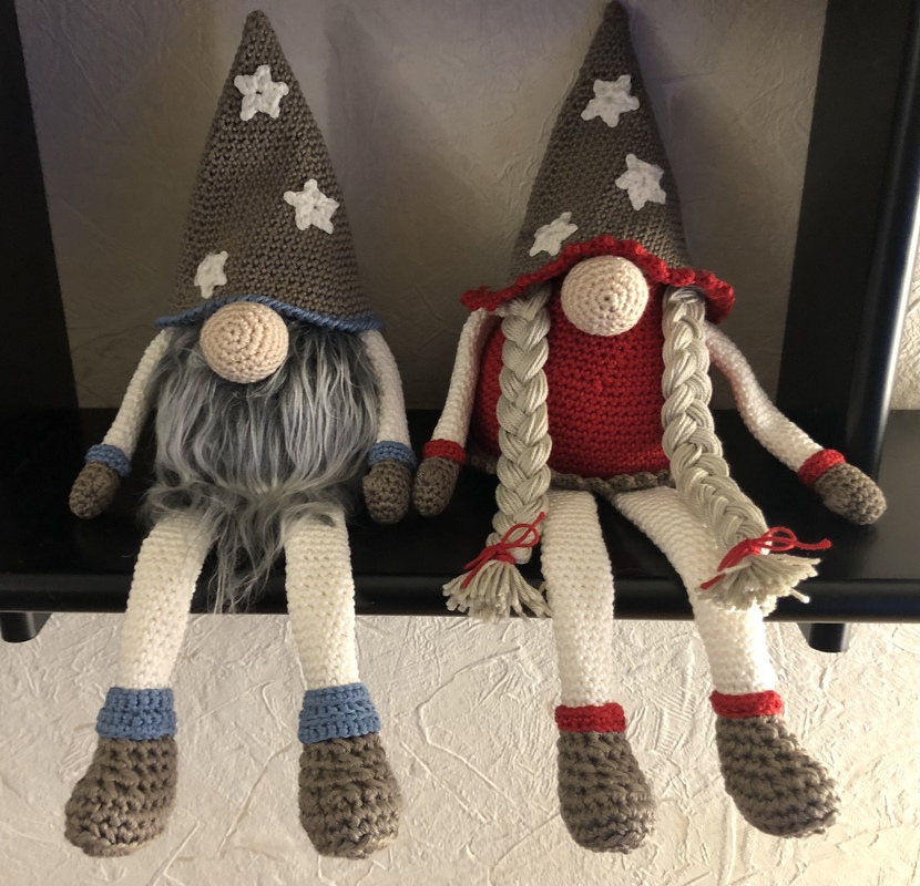 gro&szlig;er sitzender Wichtel 40 cm Weihnachtsdeko H&auml;kelanleitung