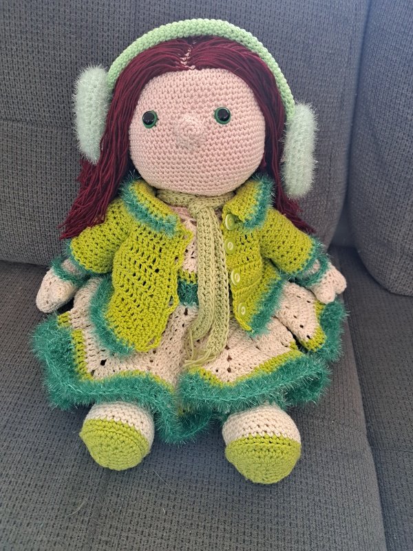 Häkelanleitung Puppenkleidung, Lotta das Schneemädchen