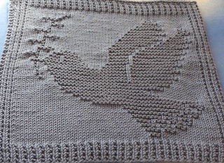 aussagekräftiges Spültuch Waschlappen „Friedenstaube“ Strickanleitung