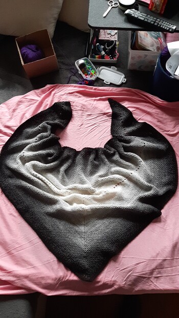 Polarlicht Tuch ,Anleitung von Youtube, super tolles Tuch