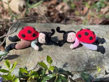 Der erste Frühlingsausflug macht ja soo müde!
Die Anleitung ist von Rimajas, ist anfängerfreundlich und sehr ausführlich geschrieben.  Es macht viel Spass, die Süssen zu häkeln 🐞