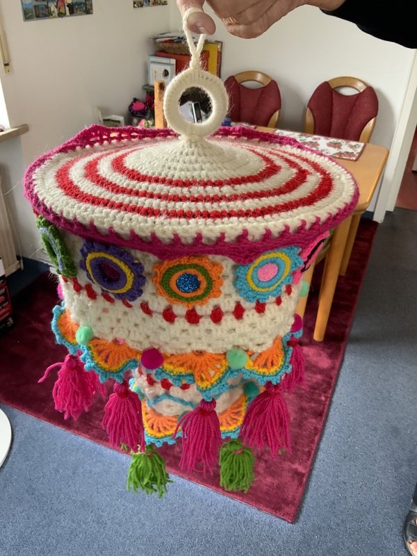 Lampion häkeln mit selbstgemachten Spiegelchen