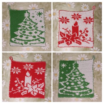 Bald nun ist Weihnachtszeit... 🎄🕯️
Topflappen in Doubleface-Technik mit Alize Cotton Gold.