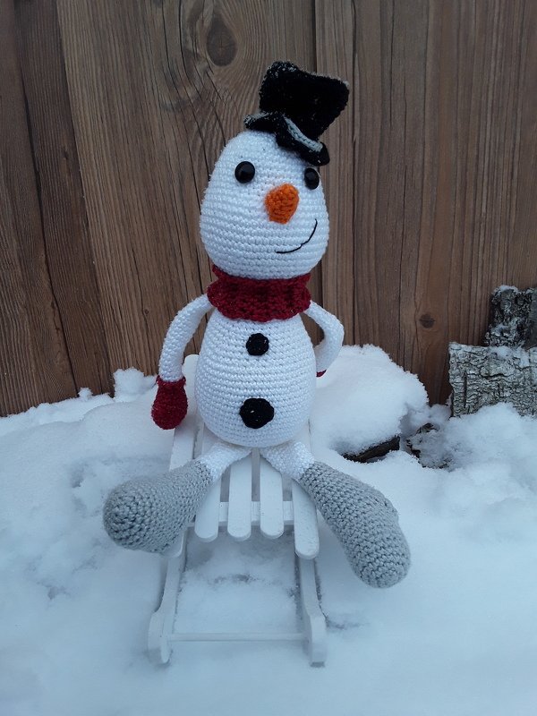 Häkelanleitung Schneemann 'Sam Whitey'