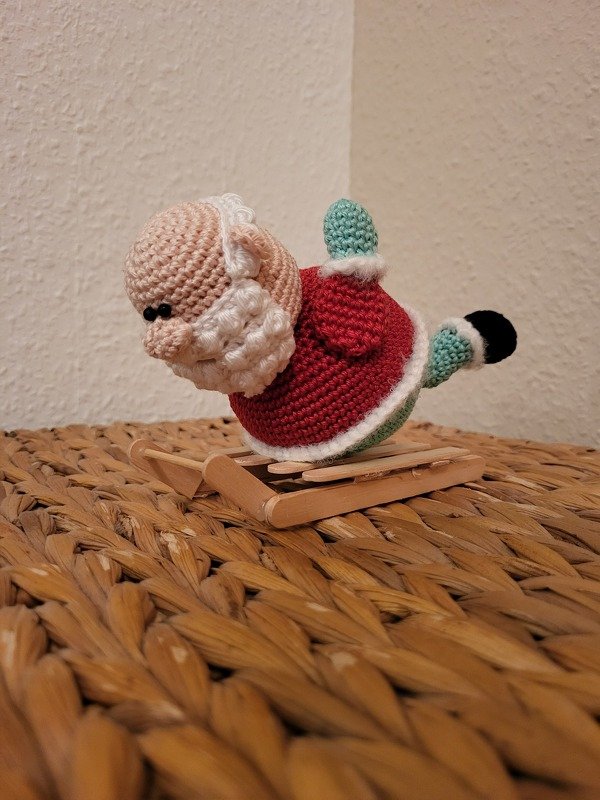 Schlitten fahren Set 1 - Nikolaus Weihnachtsmann liegend fliegend