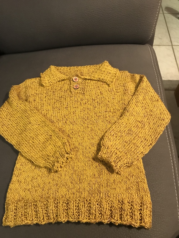 Kinderpullover aus Sockenwolle mit Kragen - 4-5 Jahre - Strickanleitung