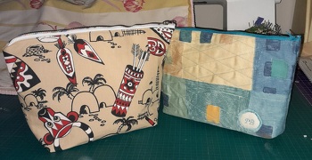 Kulturbeutel aus Stoffresten genäht