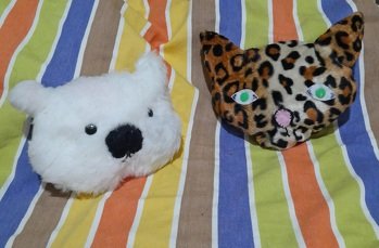 Katze und Bärenkopf, beides eigene Entwürfe, die Katze hab ich heute erst gemacht.