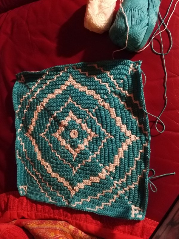 WollMeer-CAL 2024 - Decke aus Mosaikquadraten