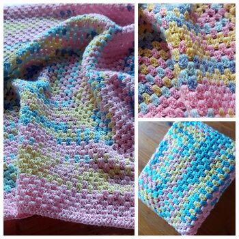 Granny Baby Decke im zarten Retro Pastell