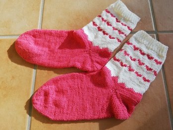 Valentinstagssocken aus Baumwollsockengarn