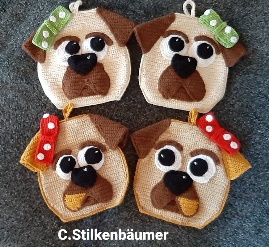 Crochet Pattern Potholder “Pug – Amber“