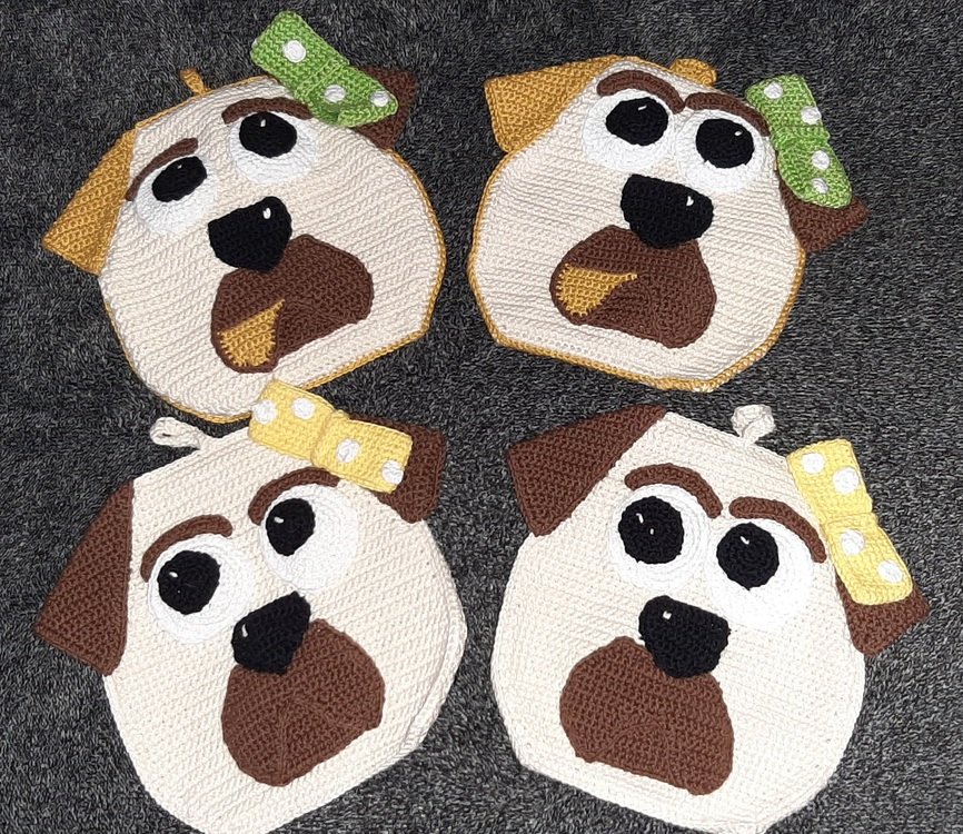 Crochet Pattern Potholder “Pug – Amber“