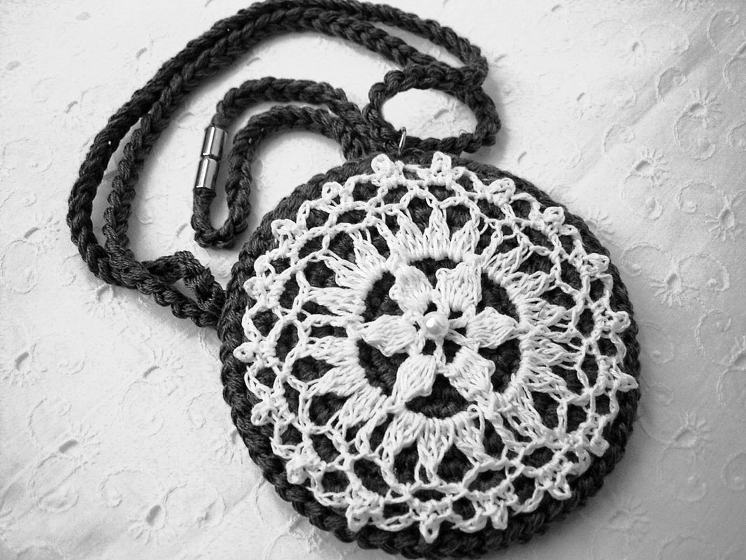 Halskette häkeln, &quot;Luise-Victoria&quot;, Statement, Lagenlook, lange Kette