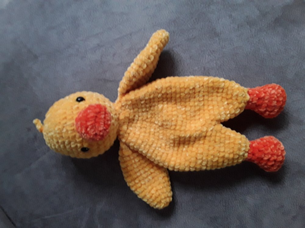 Crochet Duck snuggler pattern, Duck lovey, comforter toy