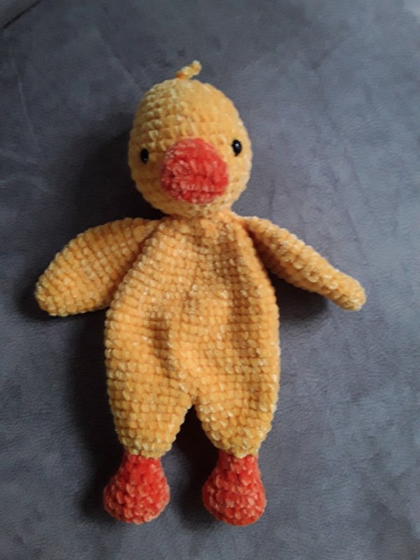 Crochet Duck snuggler pattern, Duck lovey, comforter toy