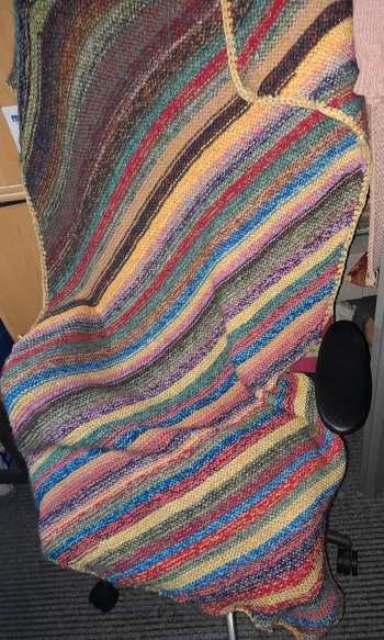 Restedecke in der Diagonalen gestrickt, Größe 140cm x 80cm