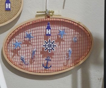 *Fischernetz* aus Obstsäckchen gebastelt