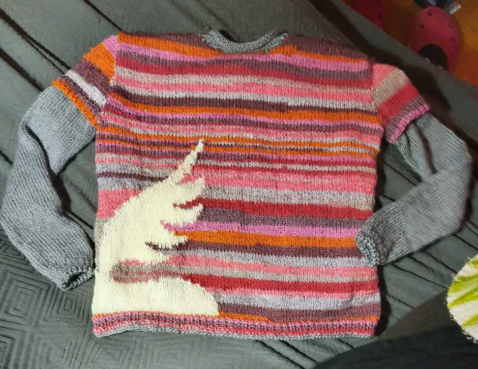 Knitting pattern kids jumper &quot;unicorn&quot;