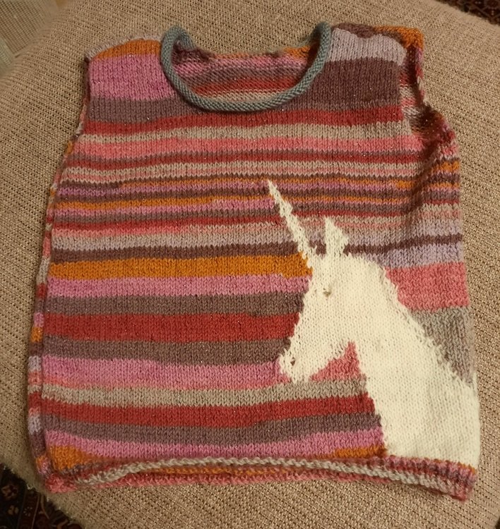 Knitting pattern kids jumper &quot;unicorn&quot;